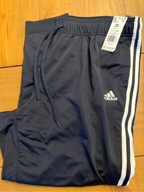 Adidas Black Jogger Track Pants with White 3-Stripes